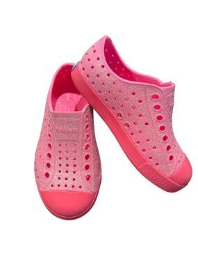 Native Jefferson Floyd Bling Shoes Toddler Girls Size 9 Pink Glitter Slip-On
